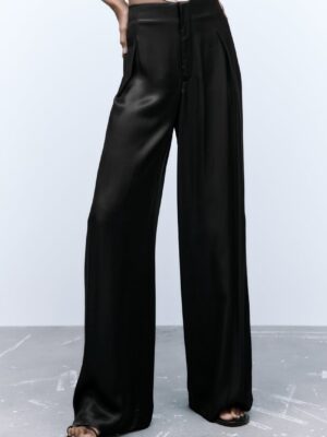 Zara - Full-Length Satin Trousers - Image 3