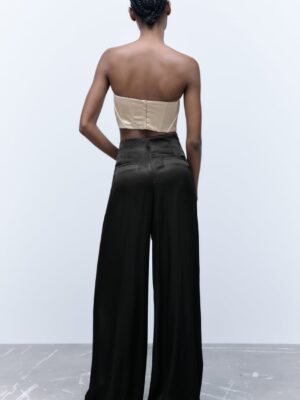 Zara - Full-Length Satin Trousers - Image 4