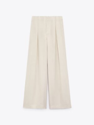 Zara - Full-Length Satin Trousers - Cava - Image 6