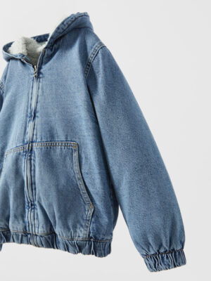 Zara - Denim Jacket With Faux Shearlingd - Image 3
