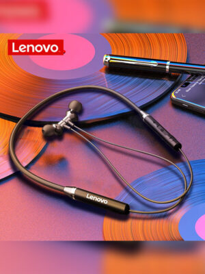 Lenovo® - HE05 Hanging Wireless Bluetooth Headphones (BT5.0) With Noise Canceling - Black - Image 3