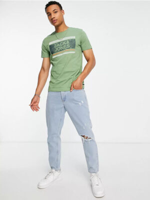 Jack & Jones - logo t-shirt in pale green - Image 3
