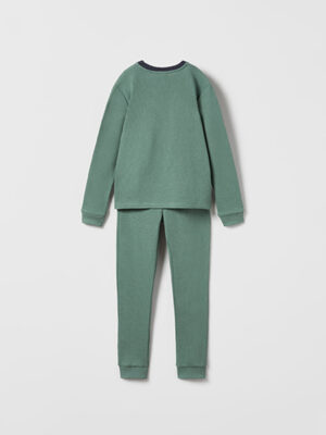 Zara - Flocked Waffle-Knit Pyjamas - Image 3