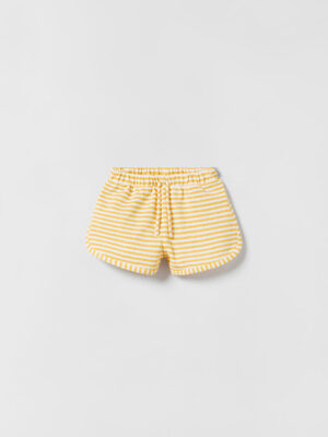 Zara - Striped Textured Bermuda Shorts - Image 1