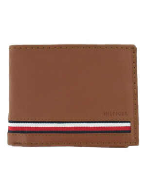 Tommy Hilfiger Men's Tan Leather - ID Holder - RFID Protected Bi-Fold Wallet - Image 1