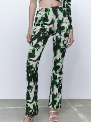 Zara - JACQUARD TROUSERS - White / Black - Image 3