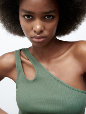 Zara - RIBBED ASYMMETRIC TOP - Image 5