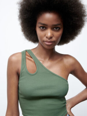 Zara - RIBBED ASYMMETRIC TOP - Image 6