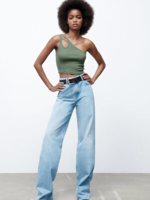 Zara - RIBBED ASYMMETRIC TOP - Image 7