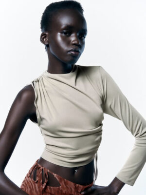 Zara - Asymmetric Cowl Top, p04688100 - Image 4